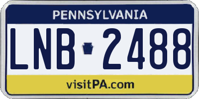 PA license plate LNB2488
