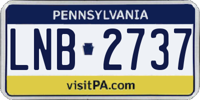 PA license plate LNB2737