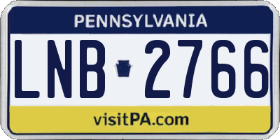 PA license plate LNB2766