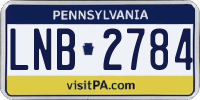 PA license plate LNB2784