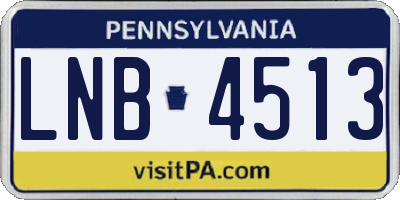 PA license plate LNB4513