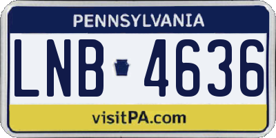 PA license plate LNB4636