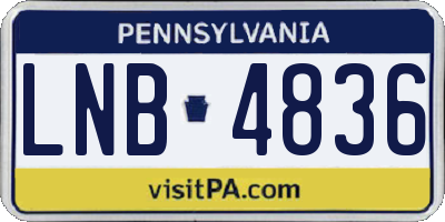 PA license plate LNB4836