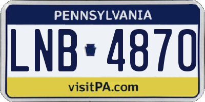 PA license plate LNB4870