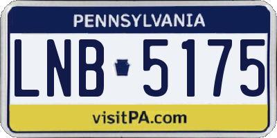 PA license plate LNB5175