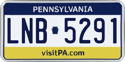 PA license plate LNB5291