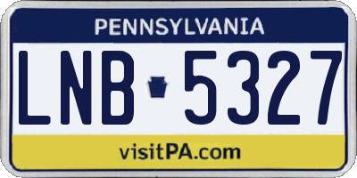 PA license plate LNB5327