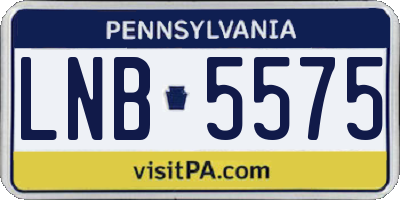 PA license plate LNB5575