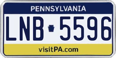 PA license plate LNB5596