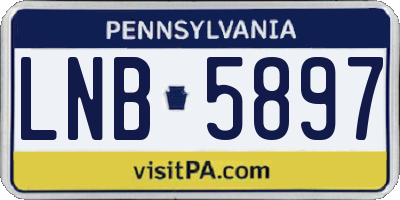 PA license plate LNB5897