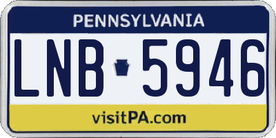 PA license plate LNB5946