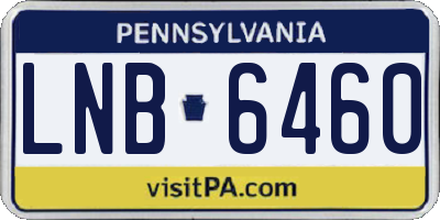 PA license plate LNB6460