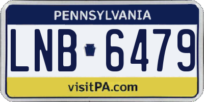 PA license plate LNB6479