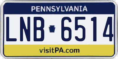 PA license plate LNB6514