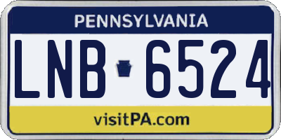 PA license plate LNB6524