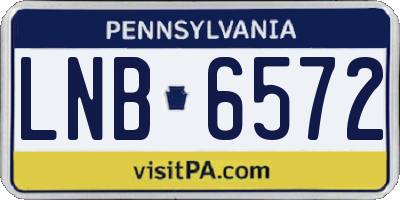 PA license plate LNB6572