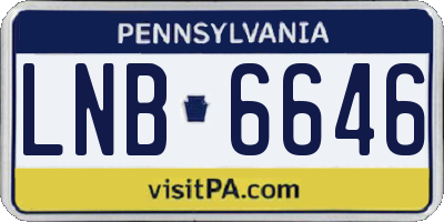 PA license plate LNB6646