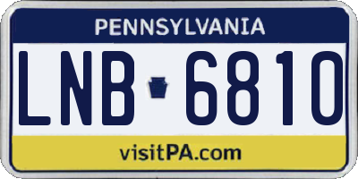 PA license plate LNB6810