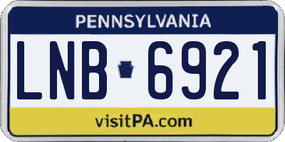 PA license plate LNB6921
