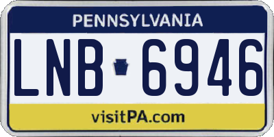 PA license plate LNB6946