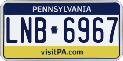 PA license plate LNB6967