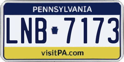 PA license plate LNB7173