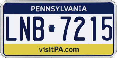 PA license plate LNB7215
