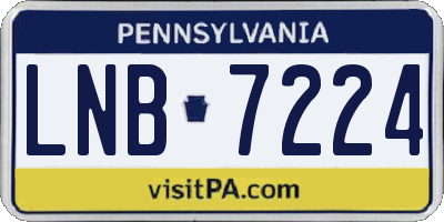 PA license plate LNB7224