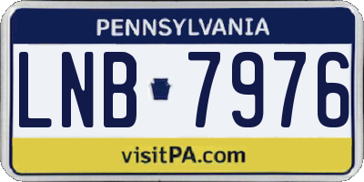 PA license plate LNB7976