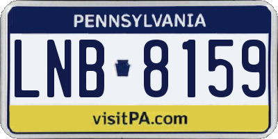 PA license plate LNB8159