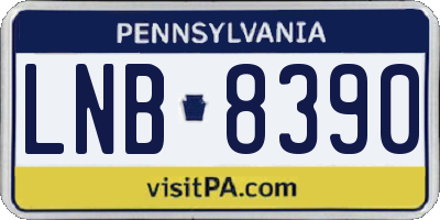 PA license plate LNB8390