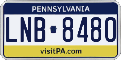 PA license plate LNB8480