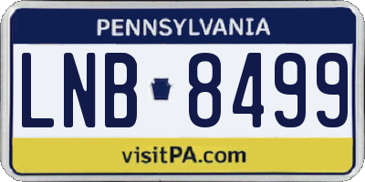 PA license plate LNB8499
