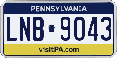 PA license plate LNB9043