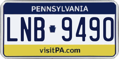 PA license plate LNB9490