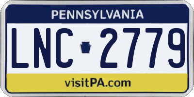 PA license plate LNC2779