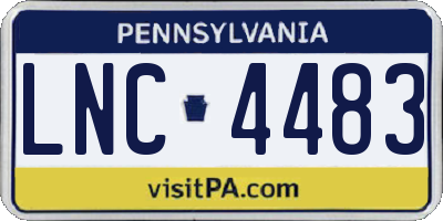 PA license plate LNC4483