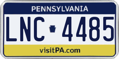 PA license plate LNC4485