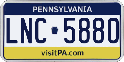 PA license plate LNC5880