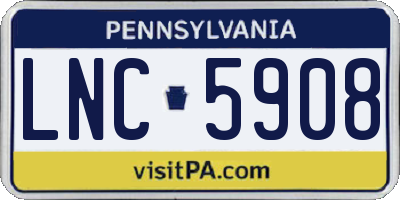 PA license plate LNC5908