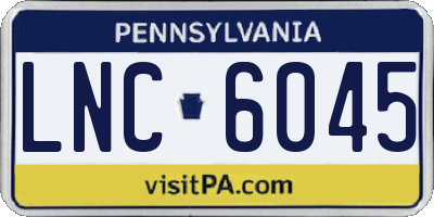 PA license plate LNC6045