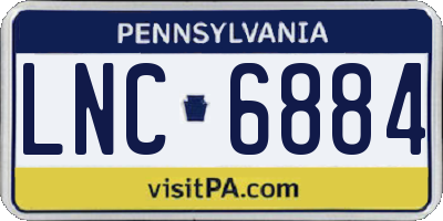 PA license plate LNC6884