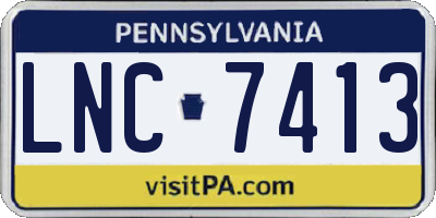 PA license plate LNC7413