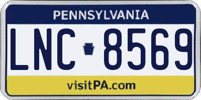 PA license plate LNC8569