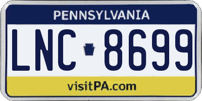 PA license plate LNC8699