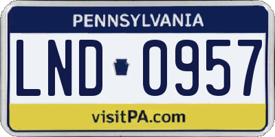 PA license plate LND0957