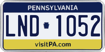 PA license plate LND1052