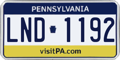 PA license plate LND1192