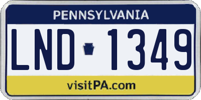 PA license plate LND1349