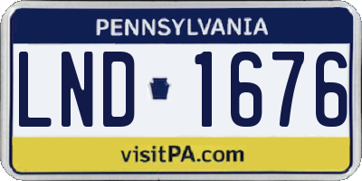 PA license plate LND1676